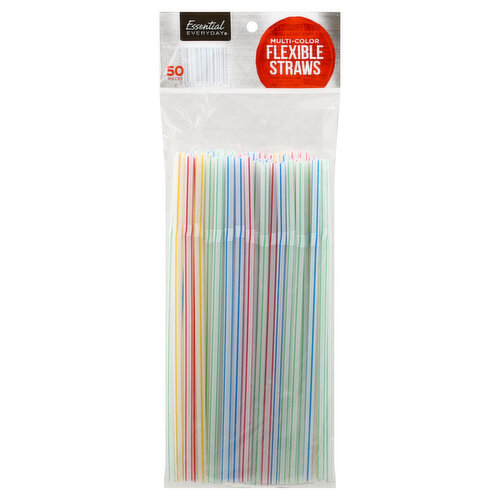 Essential Everyday Straws, Flexible, Multi-Color