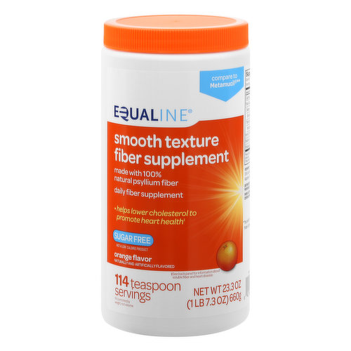 Equaline Fiber Supplement, Smooth Texture, Sugar Free, Orange Flavor