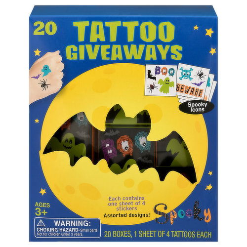 Mello Smello Stickers, Tattoo Giveaways, Spooky