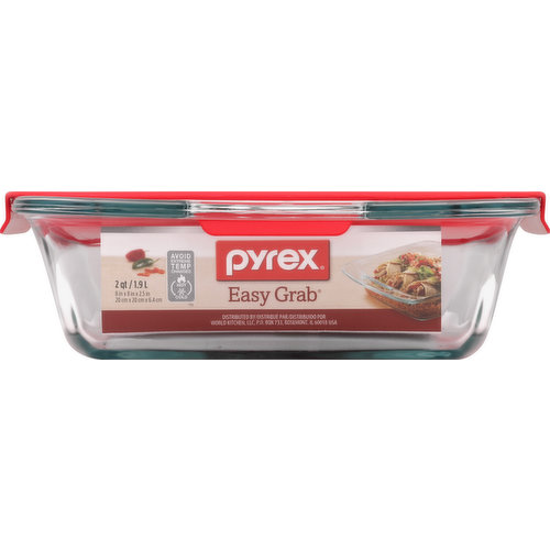 Pyrex Easy Grab Baking Dish, Glass, 2 Qt