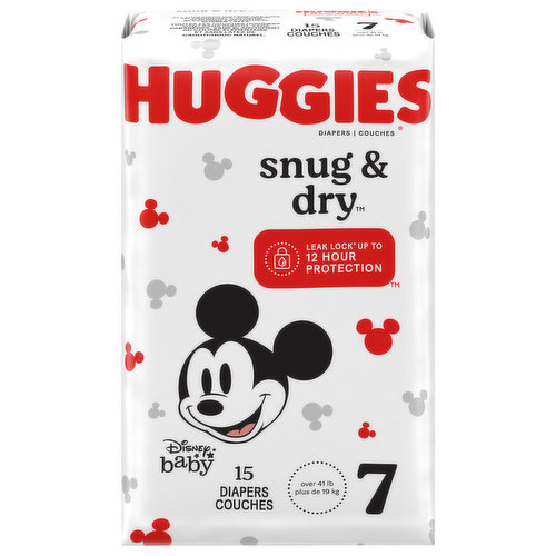 Huggies Snug & Dry Diapers, Disney Baby, 7 (Over 41 lb)