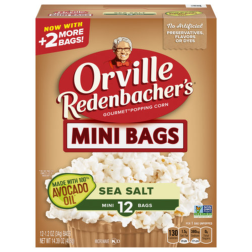 Orville Redenbacher's Microwave Popcorn, Sea Salt, Mini Bags