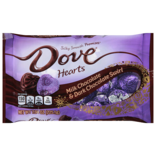 Dove Milk Chocolate & Dark Chocolate Swirl, Hearts,