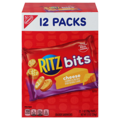 Ritz Bits Cracker Sandwiches, Cheese, 12 Packs