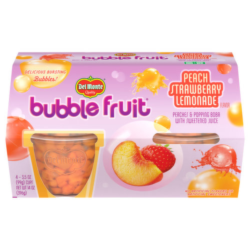 Del Monte Bubble Fruit, Peach Strawberry Lemonade Flavor