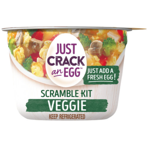Just Crack An Egg Veggie Scramble Breakfast Bowl Kit with Sharp White Cheddar Cheese, Potatoes, Broccoli, Mushrooms, Onions & Red Peppers