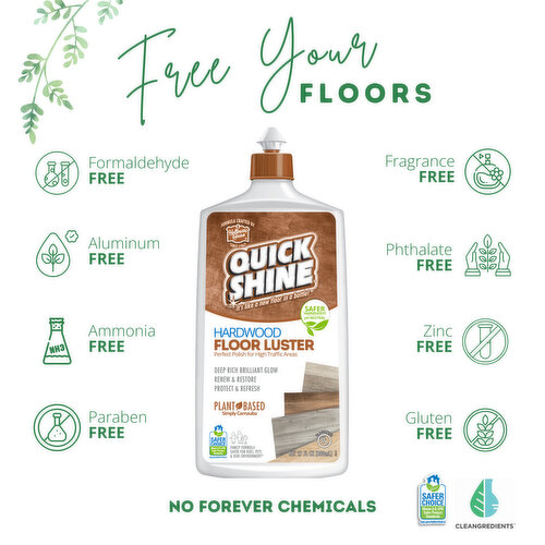 Quick Shine Eco-Friendly Quick Shine Floor Finish - High Gloss  Multi-Surface Liquid Polish - 64oz Bottle - Easy Application, No Mess