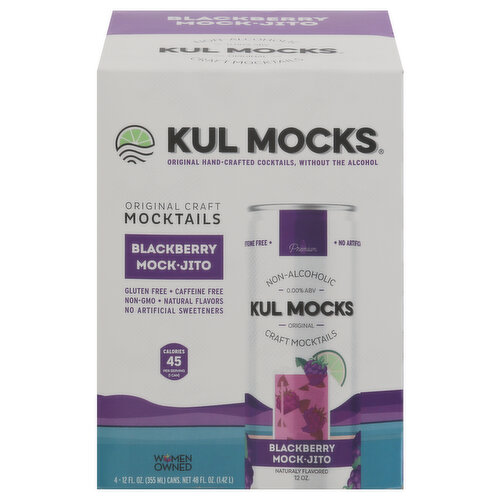 Kul Mocks Mocktails, Blackberry Mock-Jito, Original Craft