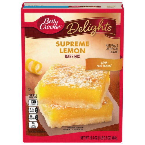 Betty Crocker Delights Bars Mix, Supreme Lemon