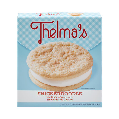 Thelma's 4-4 Fl. Oz. 4 Pack Ice Cream Sandwiches Thelma's Snickerdoodle Ice Cream Sandwich 4 Pack