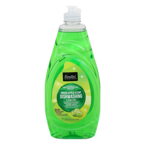 Essential Everyday Dishwashing Liquid/Hand Soap, Antibacterial, Green Apple Scent