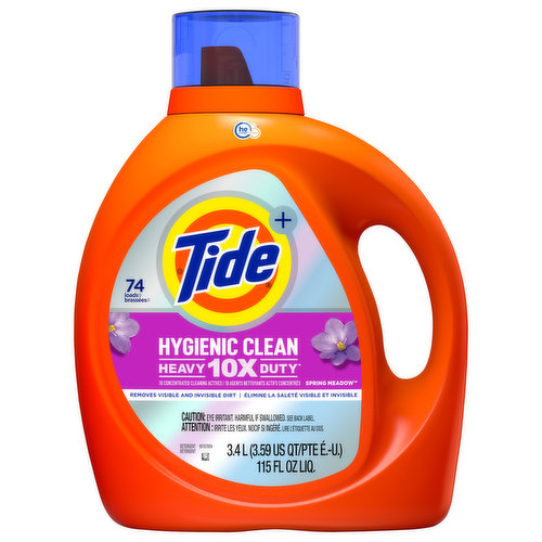 Tide + Detergent, 10x Heavy Duty, Hygienic Clean, Spring Meadow