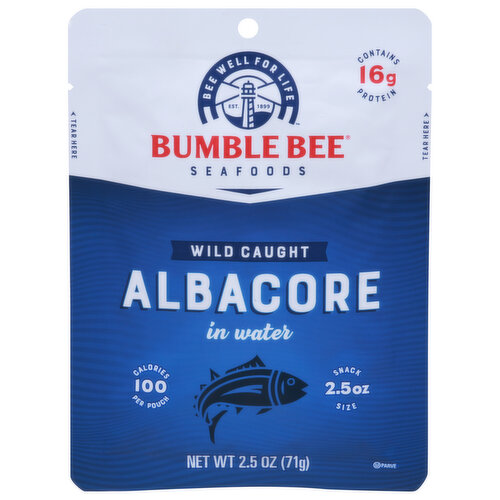 Bumble Bee Seafoods Albacore, Wild Caught, Snack Size