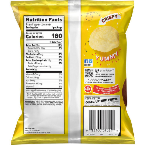 Nutrition Facts For Lays Potato Chips Besto Blog