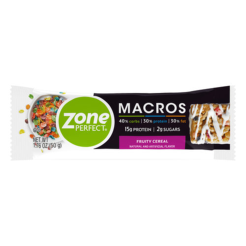 Zone Perfect Macros Bar, Fruity Cereal