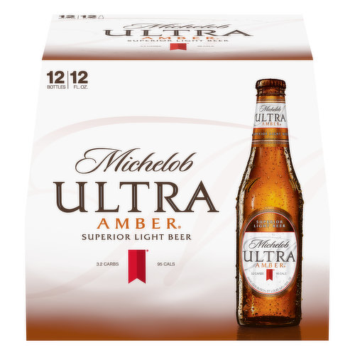 Michelob Ultra Beer, Superior Light, 12 Pack - 12 pack, 12 fl oz bottles