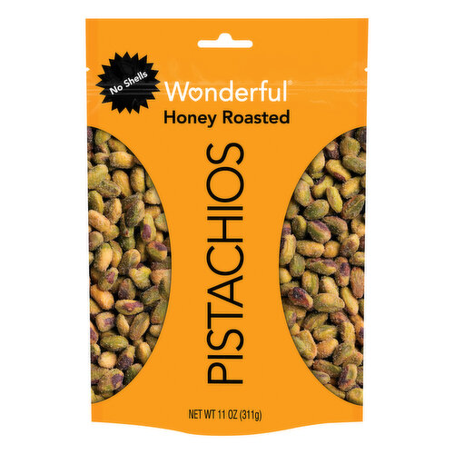 Wonderful Pistachios, Honey Roasted, No Shells