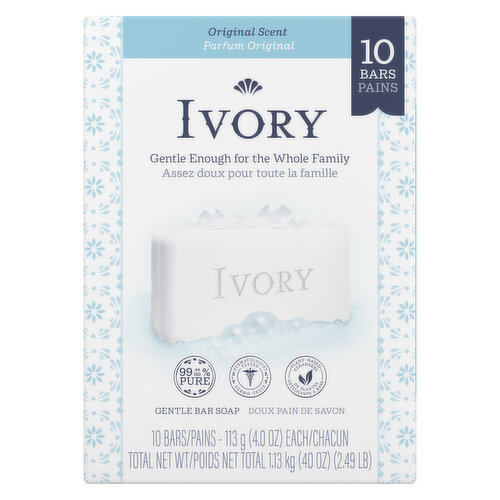 Ivory Ivory Bar Soap Original Scent 4 oz., 10 Count