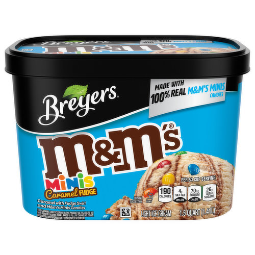 Breyers M&M's Minis Ice Cream, Light, Caramel Fudge
