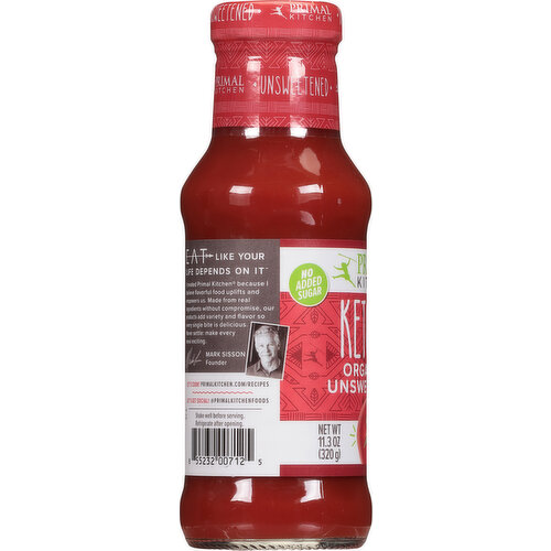 Primal Kitchen, Organic Unsweetened Ketchup, 11.3 oz