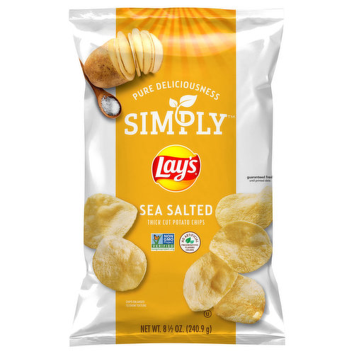 Lay's Simply Potato Chips, Sea Salted, Thick Cut