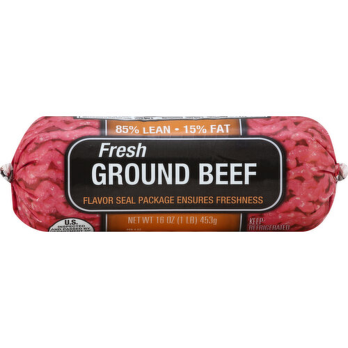 85% lean/15% fat. Fresh. Flavor seal package ensures freshness. US inspected and passed by Department of Agriculture. Per 4 oz: 240 calories; 7 g sat fat (35% SV); 75 mg sodium (3%); 0 g sugars. Our product is packaged in this wrapper to protect its freshness, natural juices and flavor. When you first open this package, you will notice a dark color. This is the natural color of the meat until its exposed to air. Once air reaches the meat, you'll notice it blooms to a bright cherry red. 877-932-7948; supervaluprivatebrands.com. Product of USA.
