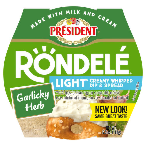 President Rondele Dip & Spread, Garlicky Herb, Creamy Whipped