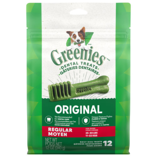 Greenies Dog Treats, Daily, Dental, Regular, Original