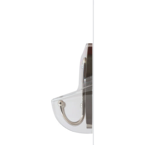 Command Double Hook, Decorative, Brushed Nickel, Large