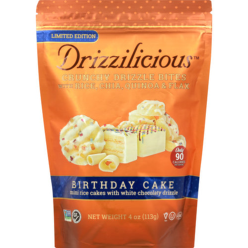 DRIZZILICOUS Drizzle Bites, Crunchy, Birthday Cake