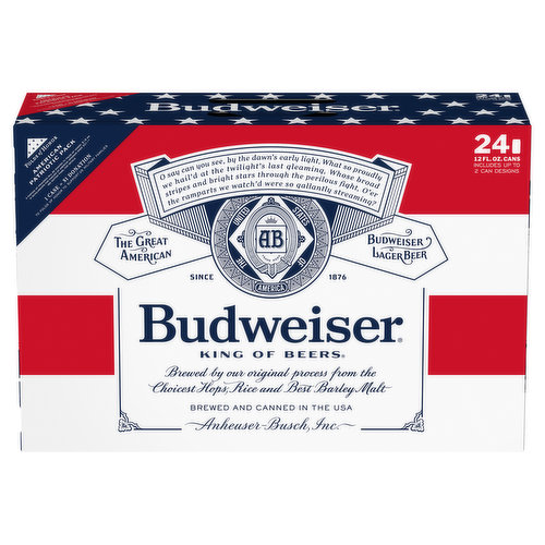 Budweiser Beer, Lager, American Patriotic Pack