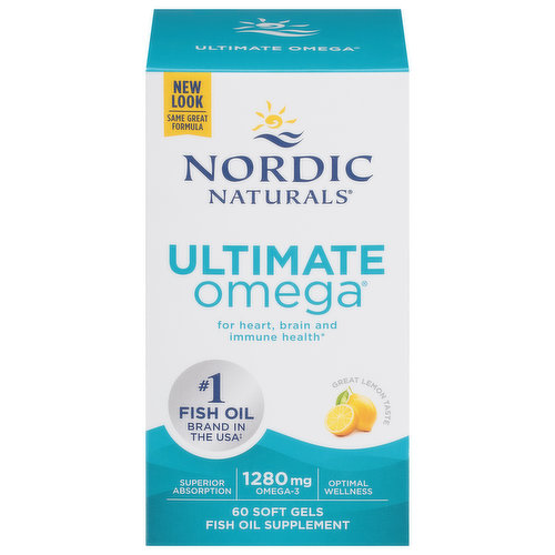 Nordic Naturals Ultimate Omega, 1280 mg, Soft Gels, Lemon