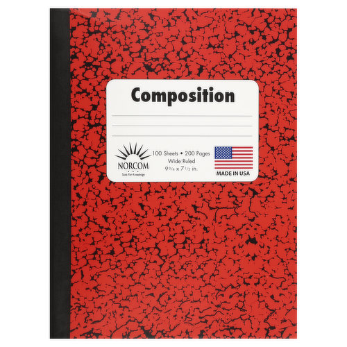 Norcom Composition Book, Wide Ruled, 100 Sheets