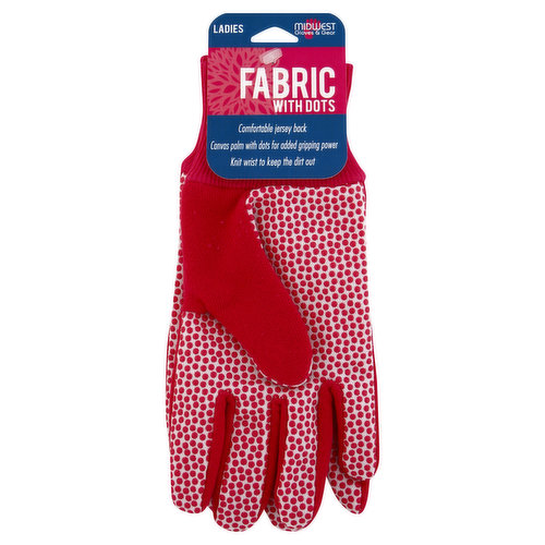 Midwest Gloves & Gear Gloves, Fabrics with Dots, Ladies