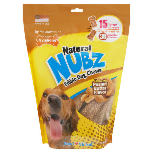 Nylabone Nubz Dog Chews, Natural, Peanut Butter Flavor