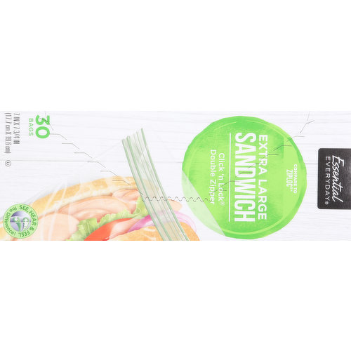 Extra Large Sandwich Bags - 30 Pack