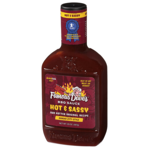 Famous Dave's BBQ Sauce, Hot & Sassy, Kansas City-Style, Hot