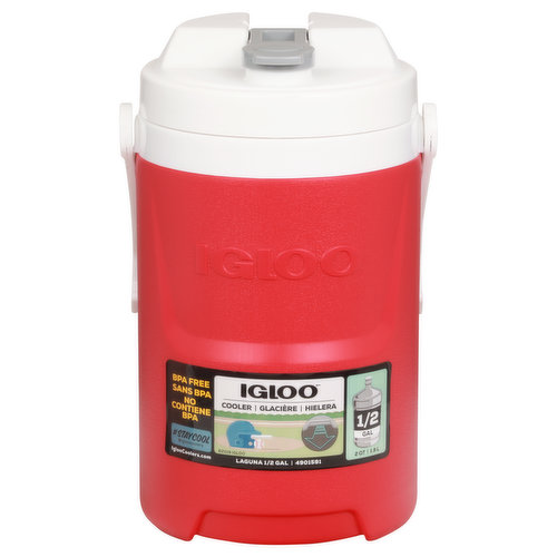 Igloo Cooler, Laguna, Red, 1/2 Gallon