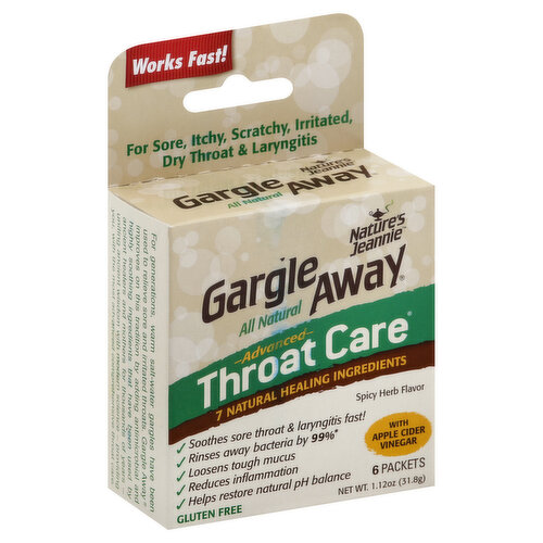 Nature's Jeannie Gargle Away Throat Care, Advanced, Spicy Herb Flavor