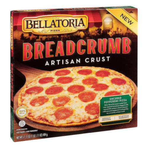 Bellatoria Pizza Breadcrumb Pizza, Artisan Crust, Uncured Pepperoni