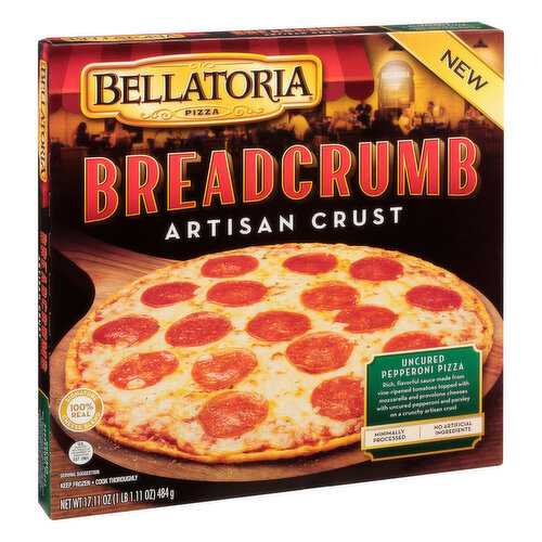 Bellatoria Pizza Breadcrumb Pizza, Artisan Crust, Uncured Pepperoni