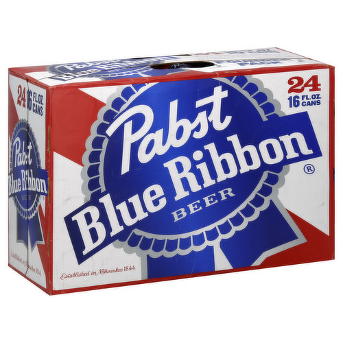 Established in Milwaukee 1844. This is the Original Pabst Blue Ribbon beer. Nature's choicest products provide its prized flavor. Only the finest of hops and grains are used. Selected as America's best in 1893. Union made. All aluminum can, please recycle.