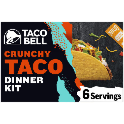 Taco Bell Crunchy Taco Dinner Kit with Twelve Crunchy Taco Shells,  Mild Sauce & Seasoning