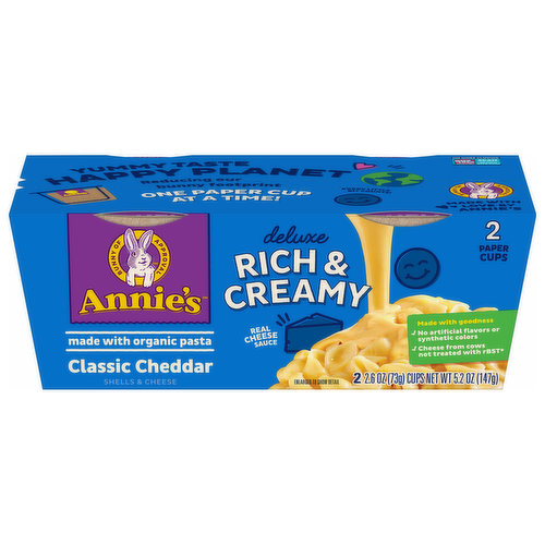 Annie's Shells & Cheese, Classic Cheddar, 2 Pack