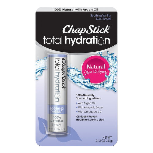 ChapStick Total Hydration Lip Care, Soothing Vanilla, Non-Tinted, Natural