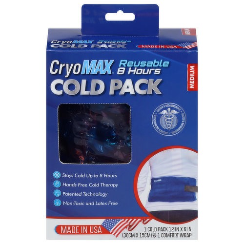 CryoMax Cold Pack, 8 Hour, Reusable, Medium