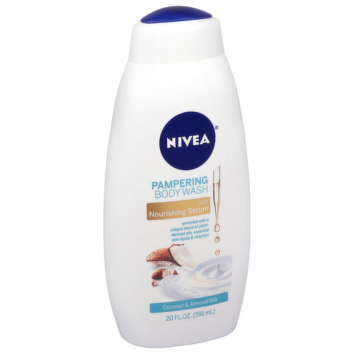 Nivea Body Wash with Nourishing Serum, Pampering, Coconut & Almond Milk