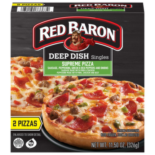 Red Baron Pizza, Supreme, Deep Dish Singles