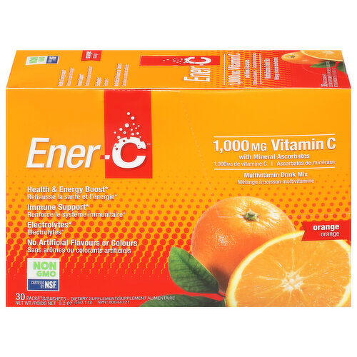 Ener-C Multivitamin Drink Mix, Vitamin C, 1000 mg, Orange