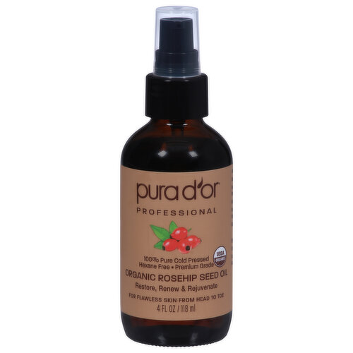 Pura Dor Professional Rosehip Seed Oil, Organic, Professional